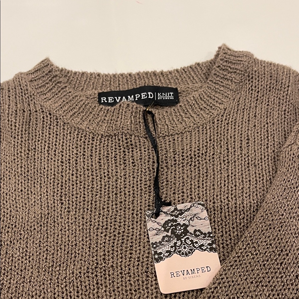Revamped Taupe Knit Pullover